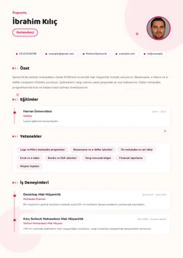 Muhasebeci Cv Örnekleri cv indir